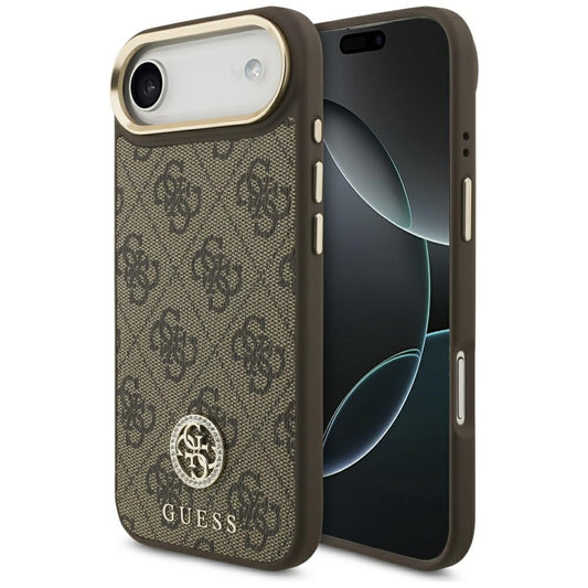 Θήκη MagSafe για Apple iPhone 17 Air, Guess, 4G Strass Logo, Καφέ