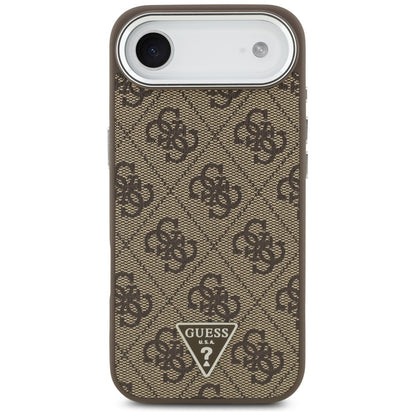 MagSafe Case for Apple iPhone 17 Air, Guess, 4G Triangle Logo, Silver Brown