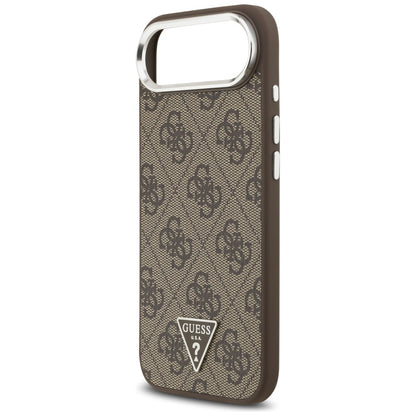 MagSafe Case for Apple iPhone 17 Air, Guess, 4G Triangle Logo, Silver Brown