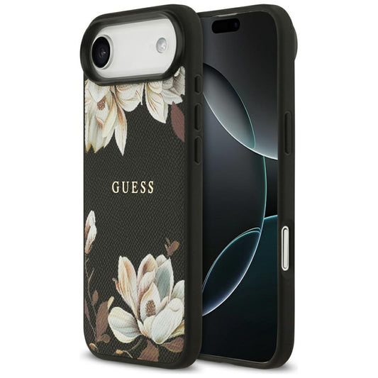 Θήκη MagSafe για Apple iPhone 17 Air, Guess, Grained Flowers, Μαύρη
