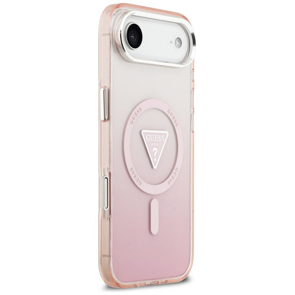 Θήκη MagSafe για Apple iPhone 17 Air, Guess, IML Gradient Triangle Logo, Ροζ