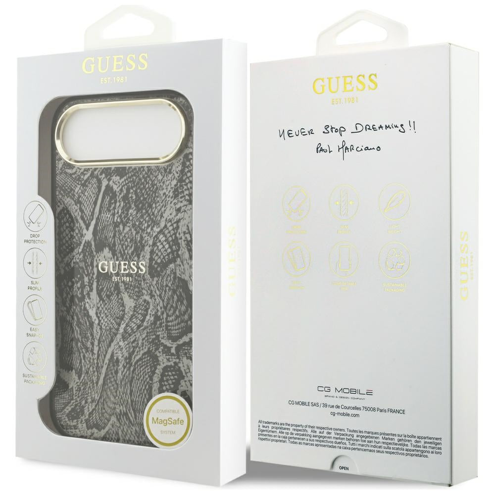 Θήκη MagSafe για Apple iPhone 17 Air, Guess, Python Pattern, Μαύρη