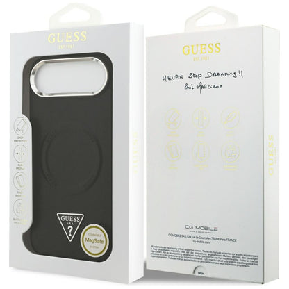 Θήκη MagSafe για Apple iPhone 17 Air, Guess, Triangle Logo, Μαύρη Ασημί