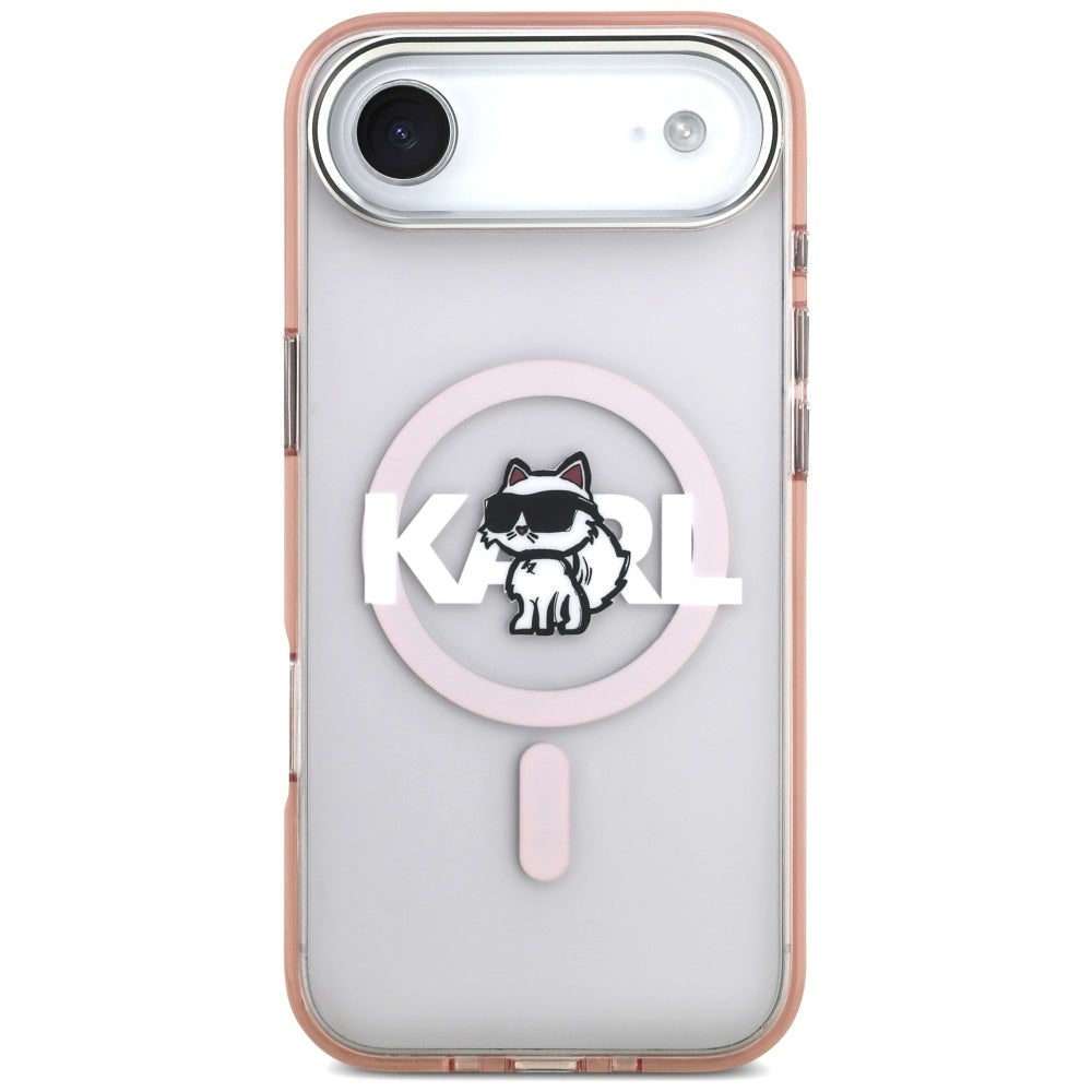 MagSafe Case for Apple iPhone 17 Air, Karl Lagerfeld, IML Sketch Logo Choupette, Pink
