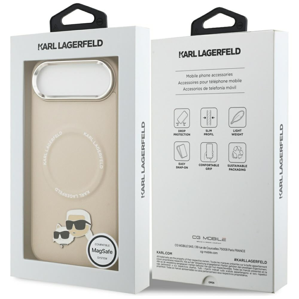 Θήκη MagSafe για Apple iPhone 17 Air, Karl Lagerfeld, Karl & Choupette Pins, Μπεζ