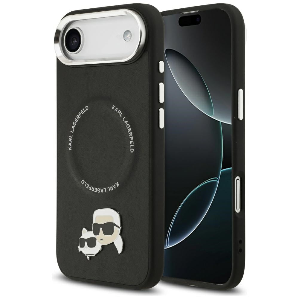 Θήκη MagSafe για Apple iPhone 17 Air, Karl Lagerfeld, Karl & Choupette Pins, Μαύρη