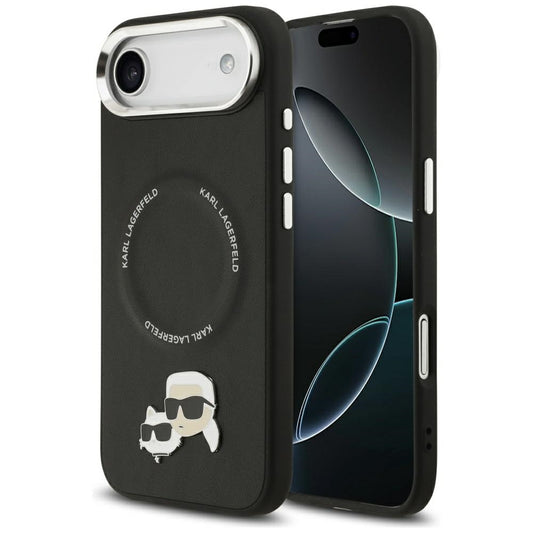 Θήκη MagSafe για Apple iPhone 17 Air, Karl Lagerfeld, Karl & Choupette Pins, Μαύρη