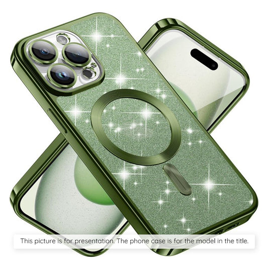 MagSafe Case for Apple iPhone 17 Air, Techsuit, Luxury Glitter, Dark Green