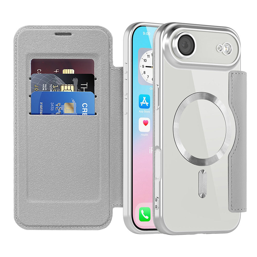 MagSafe Case for Apple iPhone 17 Air, Techsuit, SmartMag Book, Gray
