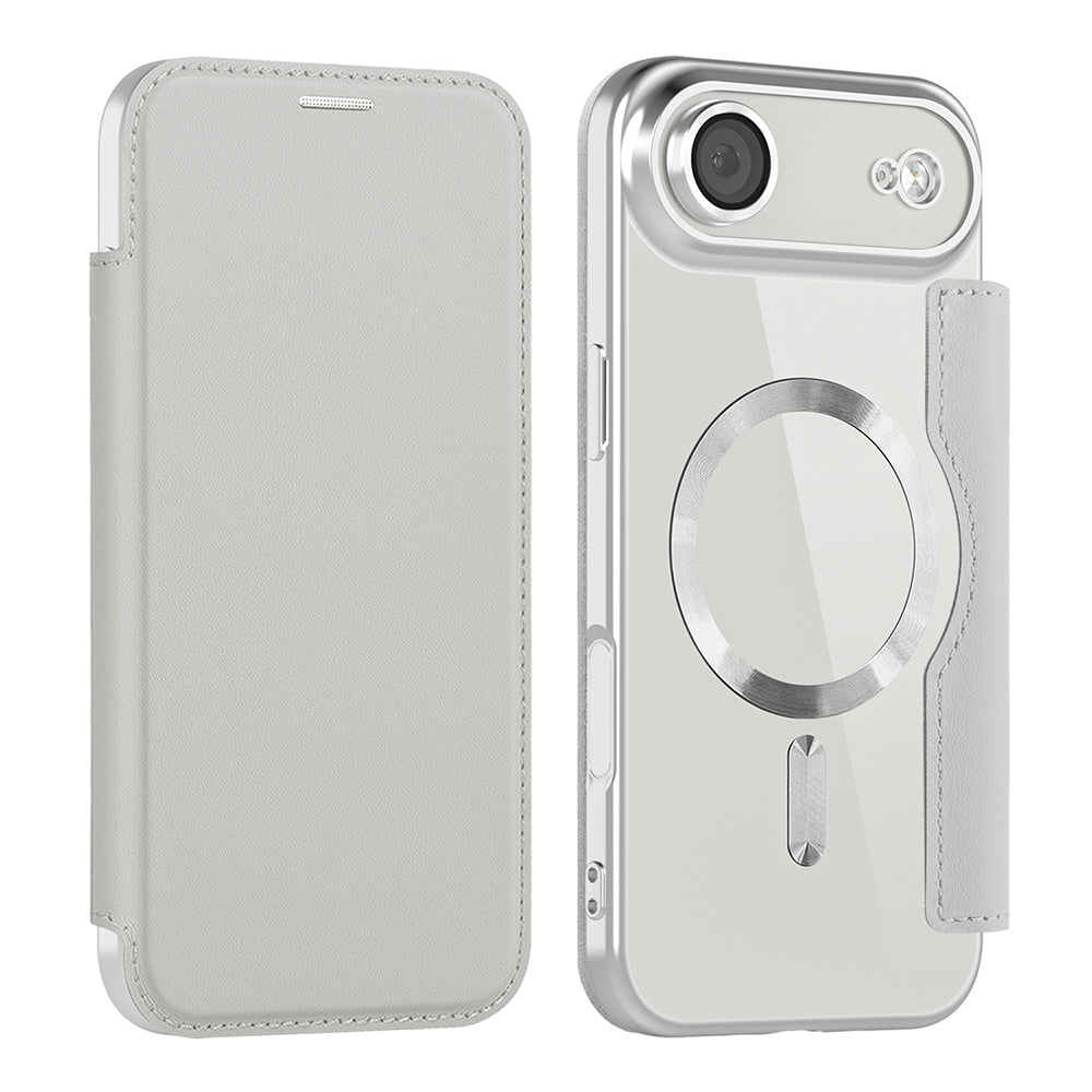 MagSafe Case for Apple iPhone 17 Air, Techsuit, SmartMag Book, Gray