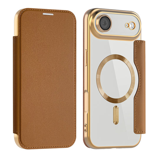Θήκη MagSafe για Apple iPhone 17 Air, Techsuit, SmartMag Book, Καφέ