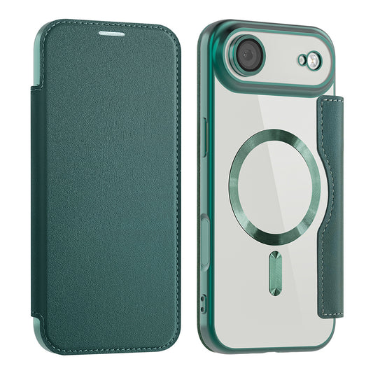 Θήκη MagSafe για Apple iPhone 17 Air, Techsuit, SmartMag Book, Πράσινη