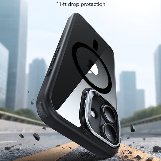 MagSafe Case for Apple iPhone 17, ESR, Classic Hybrid Kickstand, Transparent Black