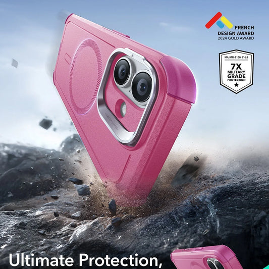 MagSafe Case for Apple iPhone 17, ESR, Cyber Armor Kickstand, Pink
