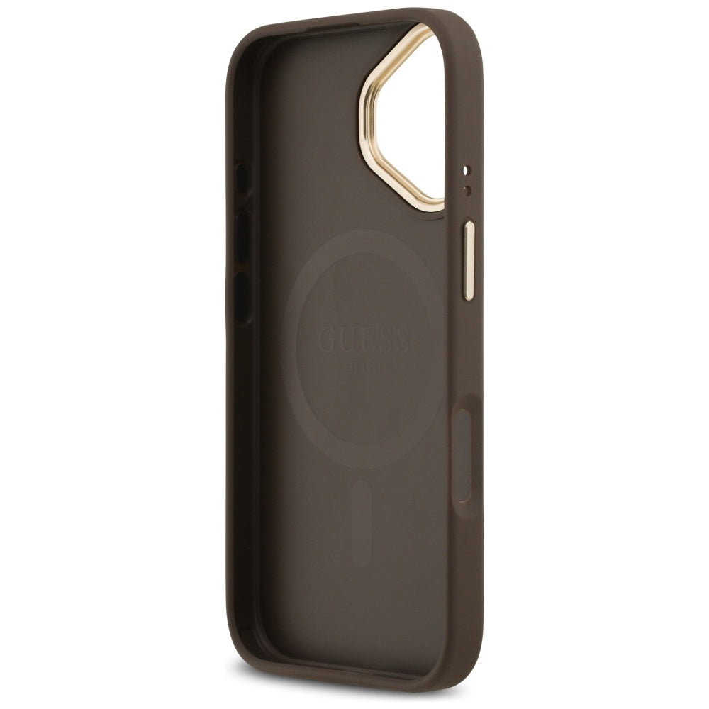 MagSafe Case for Apple iPhone 17, Guess, 4G Strass Logo, Brown