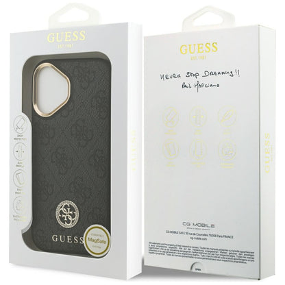 MagSafe Case for Apple iPhone 17, Guess, 4G Strass Logo, Black