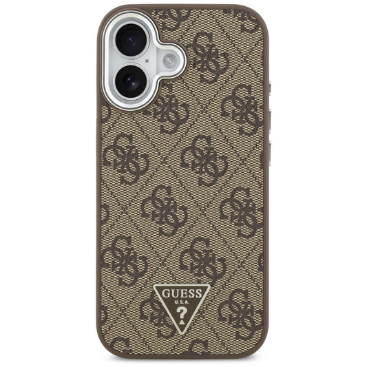 Θήκη MagSafe για Apple iPhone 17, Guess, 4G Triangle Logo, Καφέ Ασημί