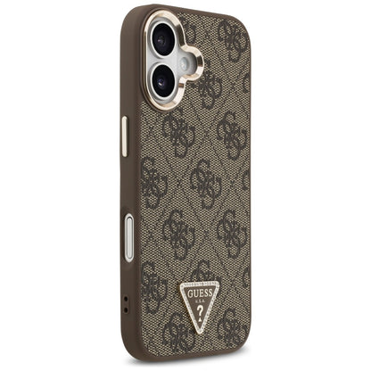 MagSafe Case for Apple iPhone 17, Guess, 4G Triangle Logo, Golden Brown