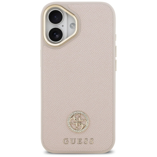 MagSafe Case for Apple iPhone 17, Guess, Grained Strass Logo, Pink