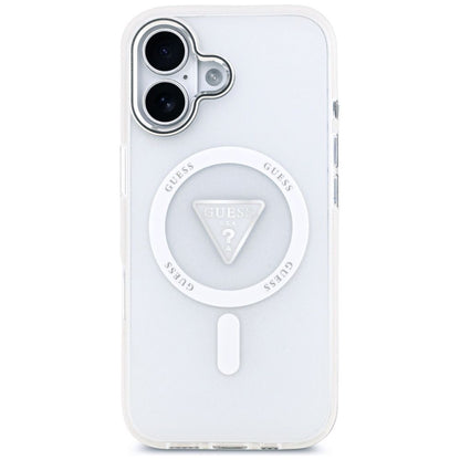 MagSafe Case for Apple iPhone 17, Guess, IML Gradient Triangle Logo, Transparent