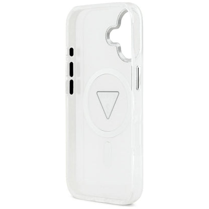 MagSafe Case for Apple iPhone 17, Guess, IML Gradient Triangle Logo, Transparent