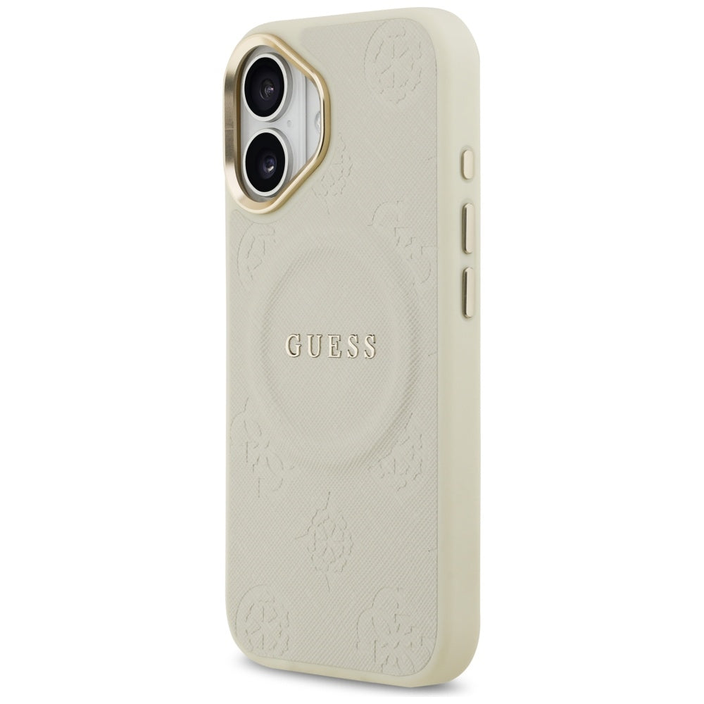 MagSafe Case for Apple iPhone 17, Guess, Peony Hot Stamp, Beige