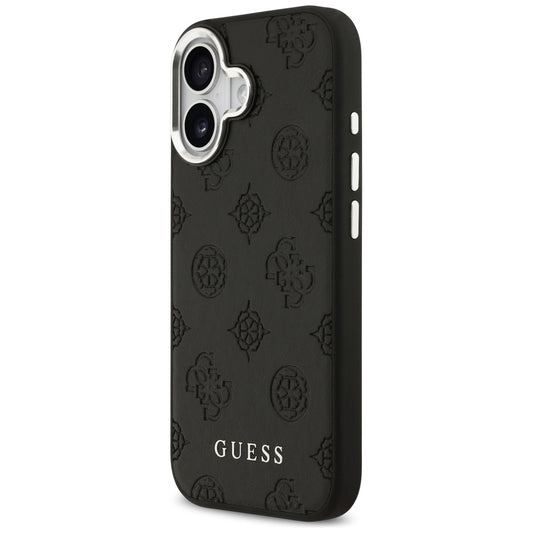 Θήκη MagSafe για Apple iPhone 17, Guess, Peony Hot Stamp Script, Μαύρη
