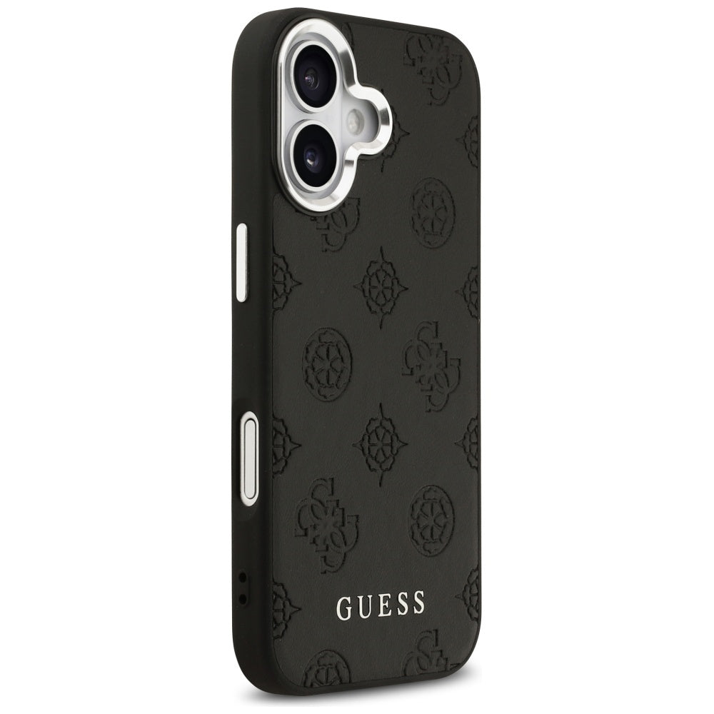 Θήκη MagSafe για Apple iPhone 17, Guess, Peony Hot Stamp Script, Μαύρη
