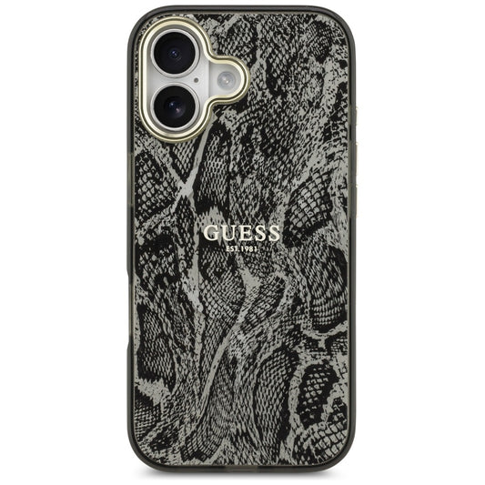 Θήκη MagSafe για Apple iPhone 17, Guess, Python Pattern, Μαύρη
