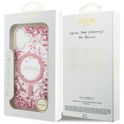 MagSafe Case for Apple iPhone 17, Guess, Resin Bottom Glitter, Pink