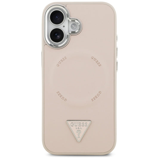 Θήκη MagSafe για Apple iPhone 17, Guess, Triangle Logo, Ροζ Ασημί