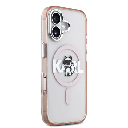Θήκη MagSafe για Apple iPhone 17, Karl Lagerfeld, IML Sketch Logo Choupette, Ροζ