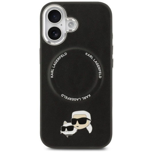 Θήκη MagSafe για Apple iPhone 17, Karl Lagerfeld, Karl & Choupette Pins, Μαύρη