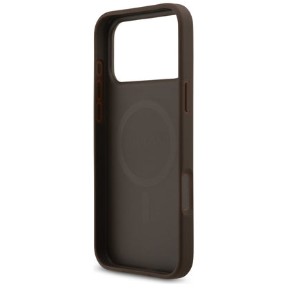 MagSafe Case for Apple iPhone 17 Pro, Guess, 4G Circle Classic Logo, Brown