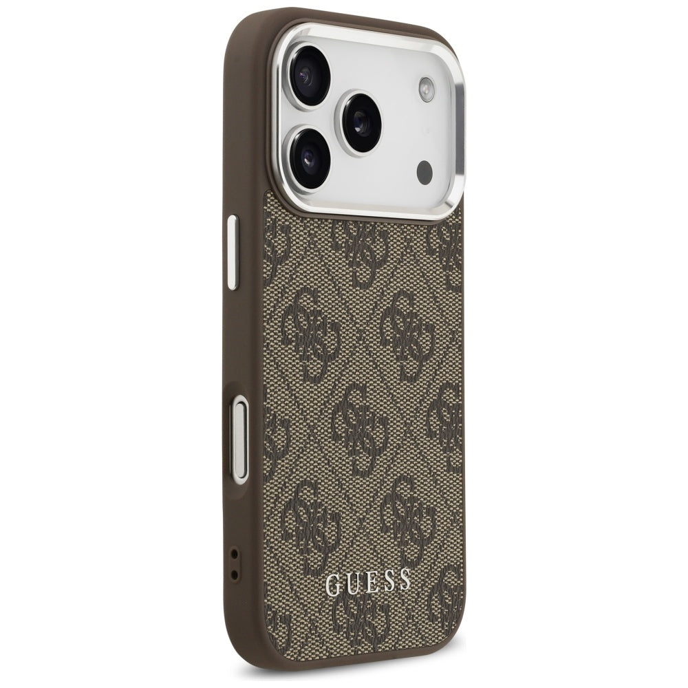 MagSafe Case for Apple iPhone 17 Pro, Guess, 4G Classic Logo, Brown