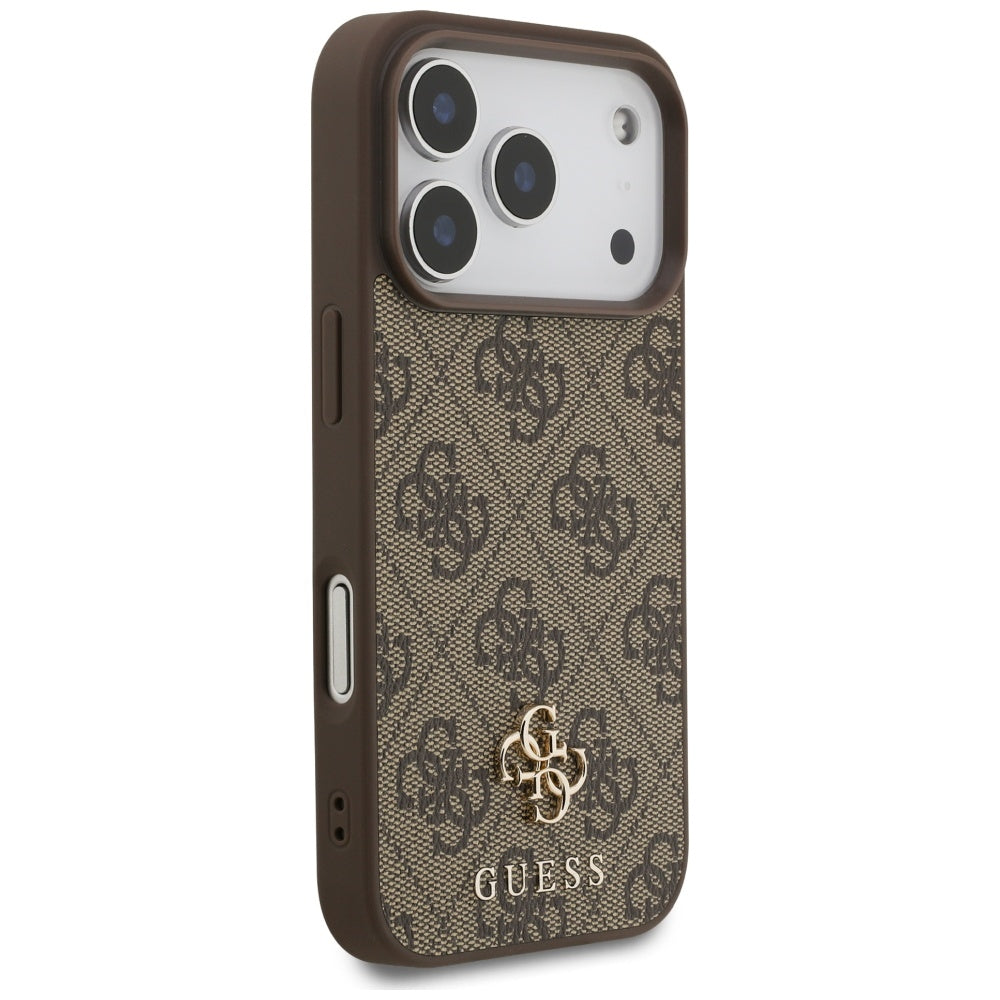 MagSafe Case for Apple iPhone 17 Pro, Guess, 4G Small and Classic Logo, Brown