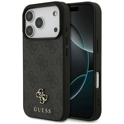 MagSafe Case for Apple iPhone 17 Pro, Guess, 4G Small and Classic Logo, Black