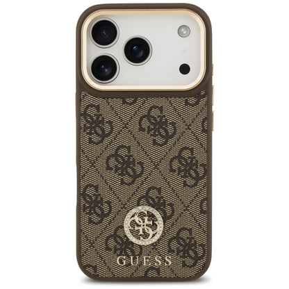 MagSafe Case for Apple iPhone 17 Pro, Guess, 4G Strass Logo, Brown