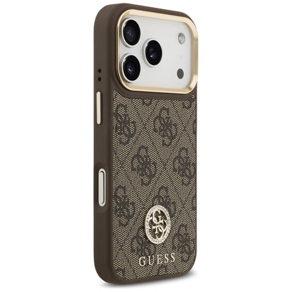 MagSafe Case for Apple iPhone 17 Pro, Guess, 4G Strass Logo, Brown