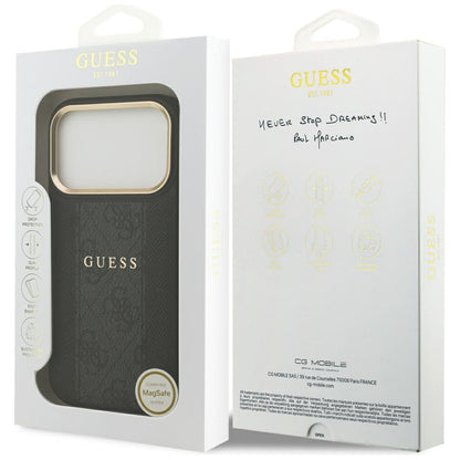 MagSafe Case for Apple iPhone 17 Pro, Guess, 4G Stripe, Black