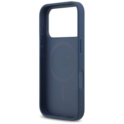 MagSafe Case for Apple iPhone 17 Pro, Guess, 4G Triangle Strass, Blue