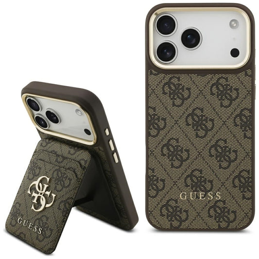 Θήκη MagSafe για Apple iPhone 17 Pro, Guess, Cardslot 4G, Καφέ