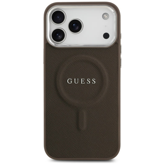 Θήκη MagSafe για Apple iPhone 17 Pro, Guess, Classic Logo, Καφέ