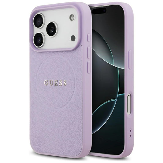 Θήκη MagSafe για Apple iPhone 17 Pro, Guess, Grained Gold Ring, Ροζ