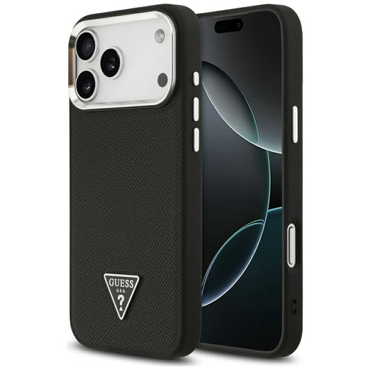 Θήκη MagSafe για Apple iPhone 17 Pro, Guess, Grained Triangle Logo, Μαύρη