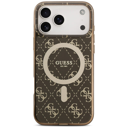 MagSafe Case for Apple iPhone 17 Pro, Guess, IML 4G Background, Brown