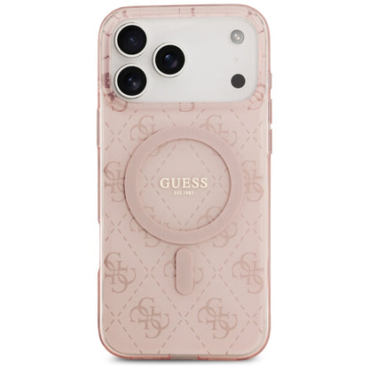 MagSafe Case for Apple iPhone 17 Pro, Guess, IML 4G Background, Pink