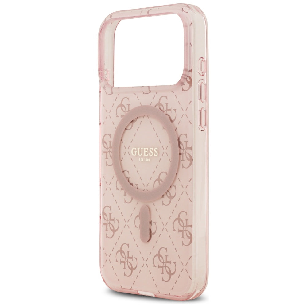 MagSafe Case for Apple iPhone 17 Pro, Guess, IML 4G Background, Pink