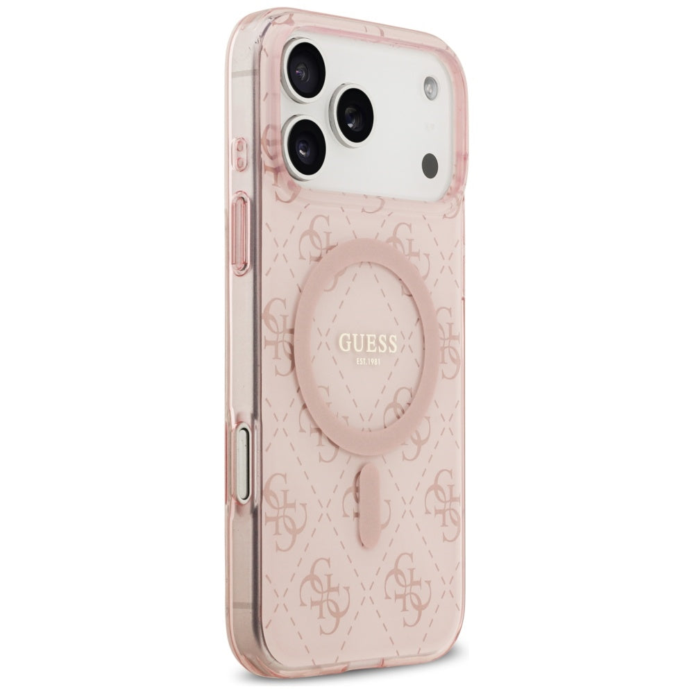MagSafe Case for Apple iPhone 17 Pro, Guess, IML 4G Background, Pink
