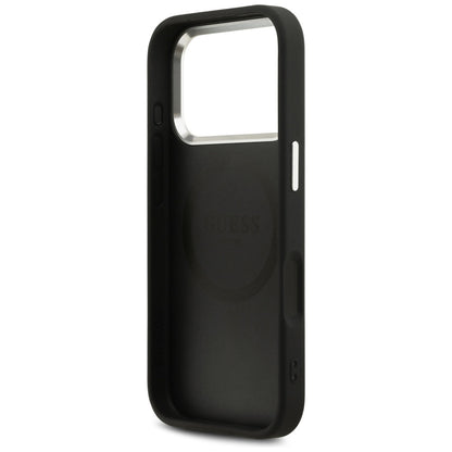 MagSafe Case for Apple iPhone 17 Pro, Guess, Peony Hot Stamp Script, Black